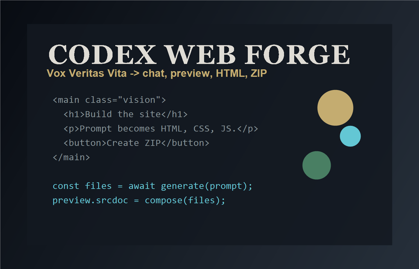 Ilustracion de un estudio de codigo Codex Web Forge